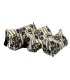 Set de 3 trousses indiennes - Fleurs MARINES rayures OCRE BLANC
