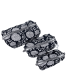 Set de 3 trousses indiennes - Fleurs BLANCHES  fond NOIR