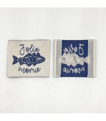Étiquette tissée à coudre : Jolie MORUE