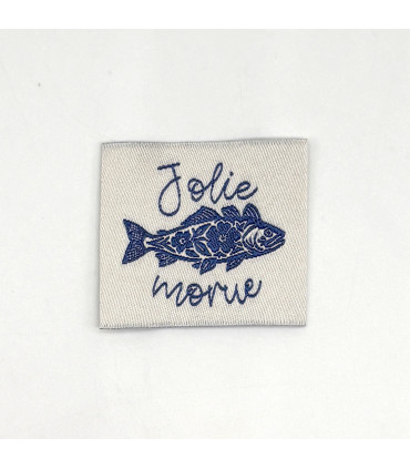 Étiquette tissée à coudre : Jolie MORUE