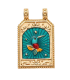 PENDENTIF Plaque Émaillée - Colibri - BLEU CANARD et Doré