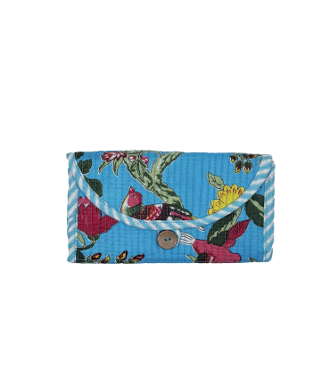 TROUSSE PLIÉE 2 POCHES Zip - Birdie - TURQUOISE