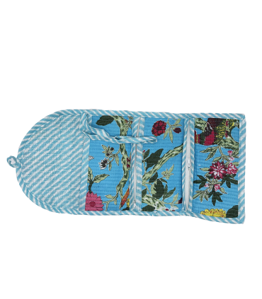 TROUSSE PLIÉE 2 POCHES Zip - Birdie - TURQUOISE