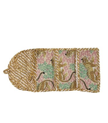 TROUSSE PLIÉE 2 POCHES Zip - Rajah - ROSE