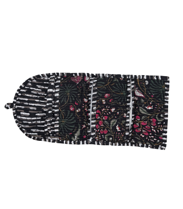TROUSSE PLIÉE 2 POCHES Zip - Leïla - NOIR