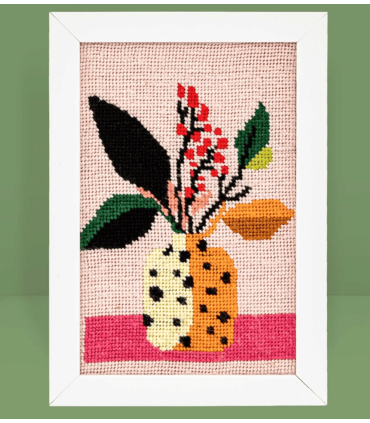 Milpoint - Canevas 25x30 - Vase aux Pois rouges