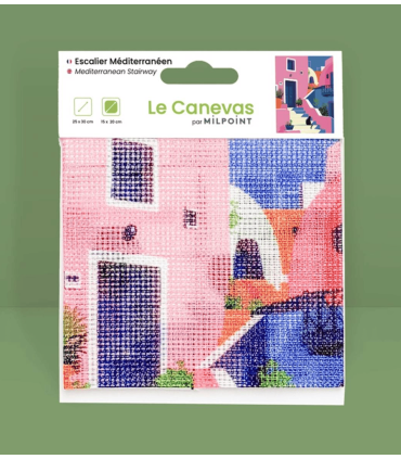 Milppoint - Canevas 25x30 - Escalier Méditerranéen