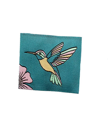Étiquette tissée à coudre : COLIBRI - Céladon