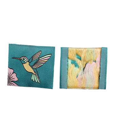 Étiquette tissée à coudre : COLIBRI - Céladon