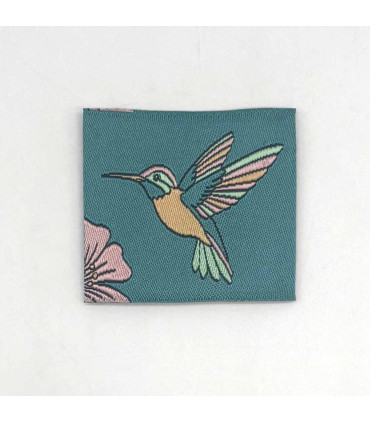 Étiquette tissée à coudre : COLIBRI - Céladon