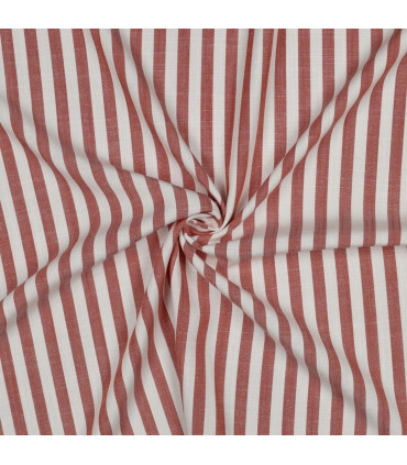 Viscose - Rayures fines - TERRACOTTA