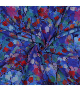 Viscose Radiance - Feuilles BLEU COBALT