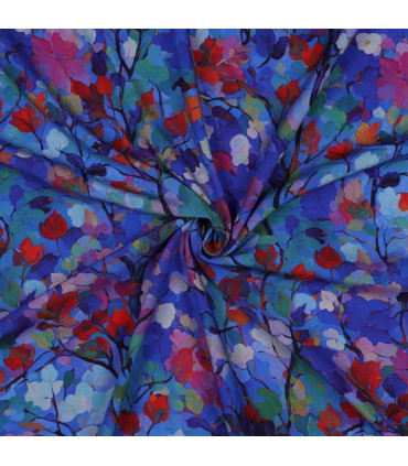 Viscose Radiance - Feuilles BLEU COBALT