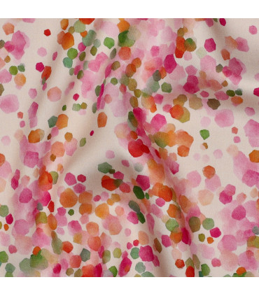 Viscose satiné - Pois ÉCRU