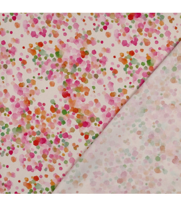 Viscose satiné - Pois ÉCRU