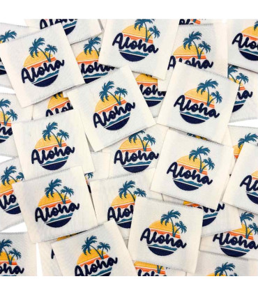 Étiquette tissée à coudre : ALOHA