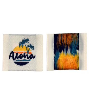 Étiquette tissée à coudre : ALOHA