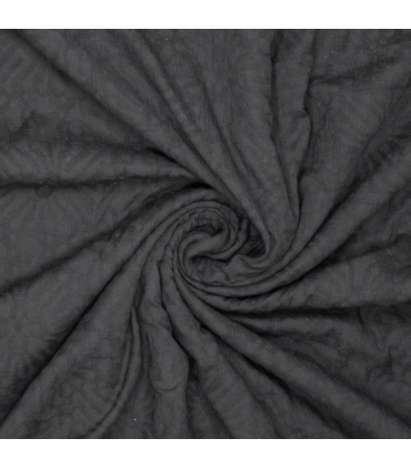 Coton jacquard tissé - NOIR Floral