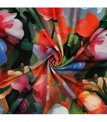 Viscose Radiance - Fleurs MULTICOLORE