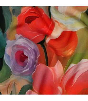 Viscose Radiance - Fleurs MULTICOLORE