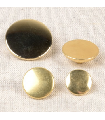 Bouton métallique plat - 23mm - OR BRILLANT