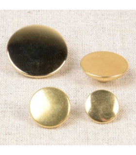Bouton métallique plat - 13mm - OR BRILLANT