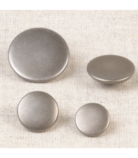 Bouton métallique plat - 23mm - ARGENT VIEILLI