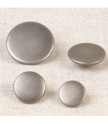 Bouton métallique plat - 23mm - ARGENT VIEILLI