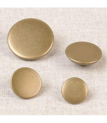 Bouton métallique plat - 13mm - BRONZE