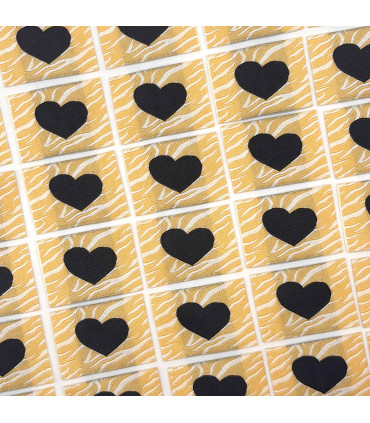 Étiquette tissée à coudre : COEUR ZÈBRE