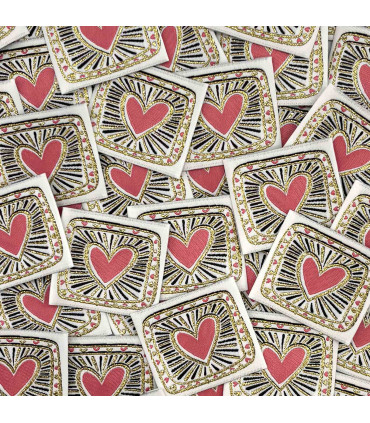 Étiquette tissée à coudre lurex : COEUR VOTO
