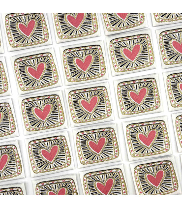 Étiquette tissée à coudre lurex : COEUR VOTO