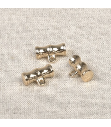 Bouton sur pied métal 14mm - Mini buchette - Doré