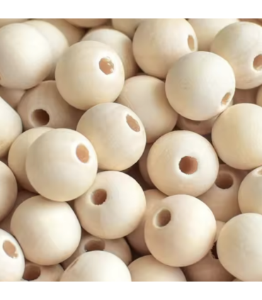 PERLE en bois naturel - 16mm