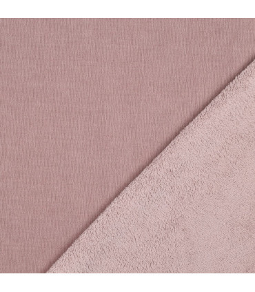 Velours double face Sherpa - ROSE