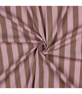 Coton à Rayures - ROSE / BRUN