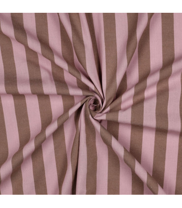 Coton à Rayures - ROSE / BRUN