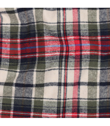 Coton à Carreaux - KAKI / ROUGE