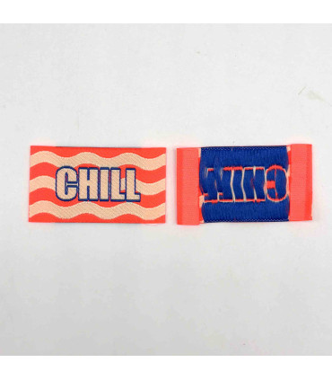 Étiquette tissée à coudre : CHILL