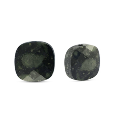 Perle en Pierre Naturelle - Carrée - Noir Gris