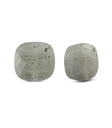 Perle en Pierre Naturelle - Carrée - Light Gray