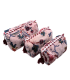 Set de 3 trousses indiennes velours - YVETTE - VIEUX ROSE