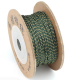 Cordon coton macramé torsadé - 1mm - LUREX ÉMERAUDE
