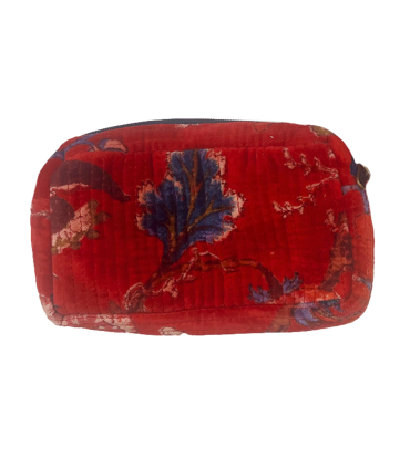 Trousse velours - ROSETTE - BORDEAUX