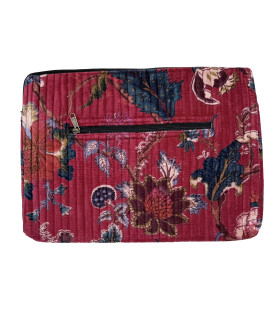 Housse Ordinateur Velours - 13 Pouces - Rosette - BORDEAUX