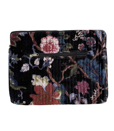 Housse Ordinateur Velours - 13 Pouces - Rosette - NOIR