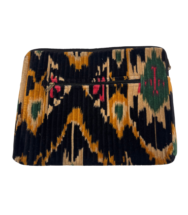 Housse Ordinateur Velours - 13 Pouces - Ikat - NOIR
