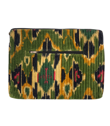 Housse Ordinateur Velours - 15 Pouces - Ikat - NOIR