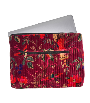 Housse Ordinateur Velours - 15 Pouces - Josianne - PRUNE