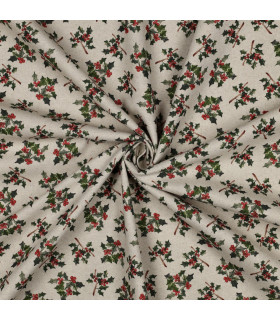 Canvas Houx de Noël - NATUREL